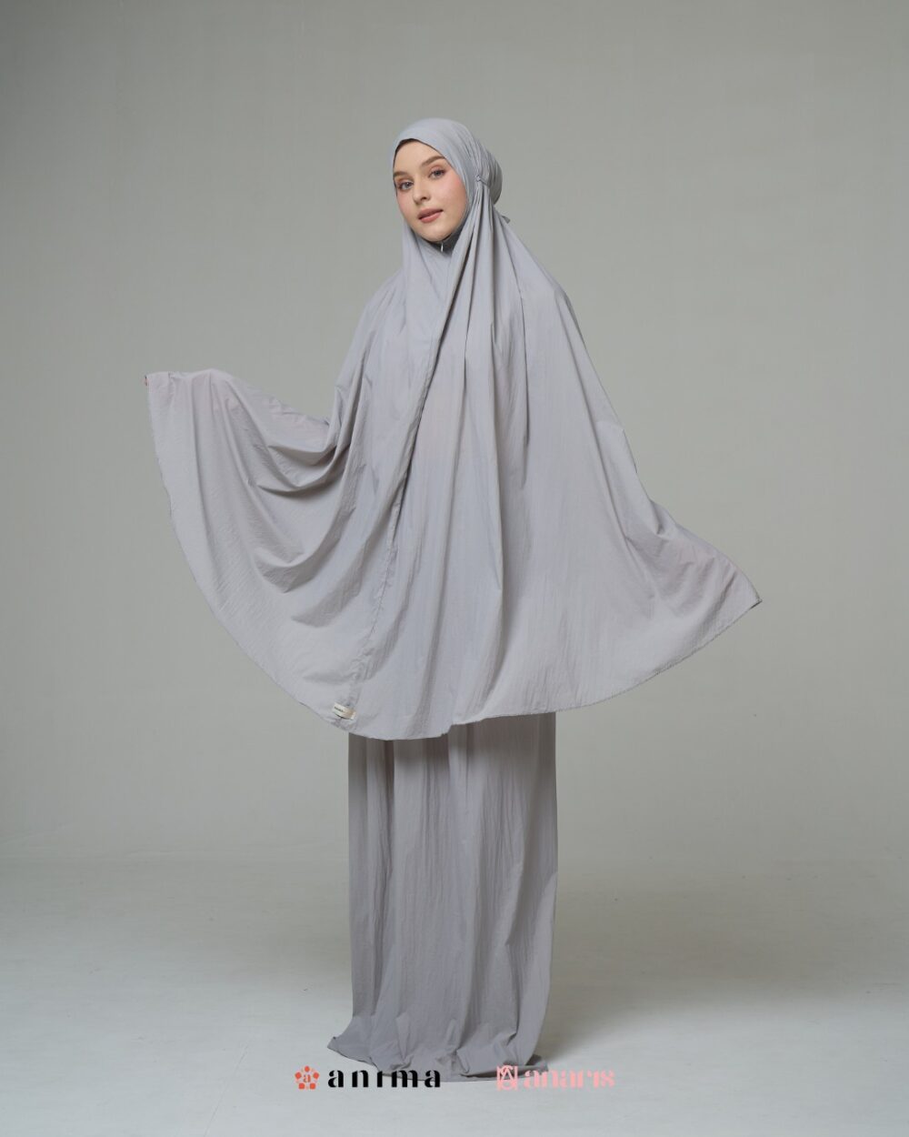 Mukena 2in1 Travela Series 02 Light Grey - Gambar 5