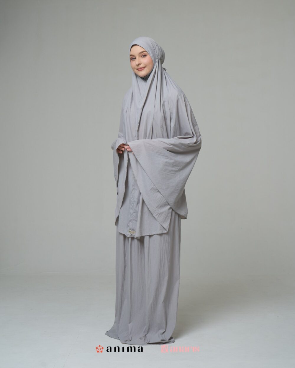 Mukena 2in1 Travela Series 02 Light Grey - Gambar 4