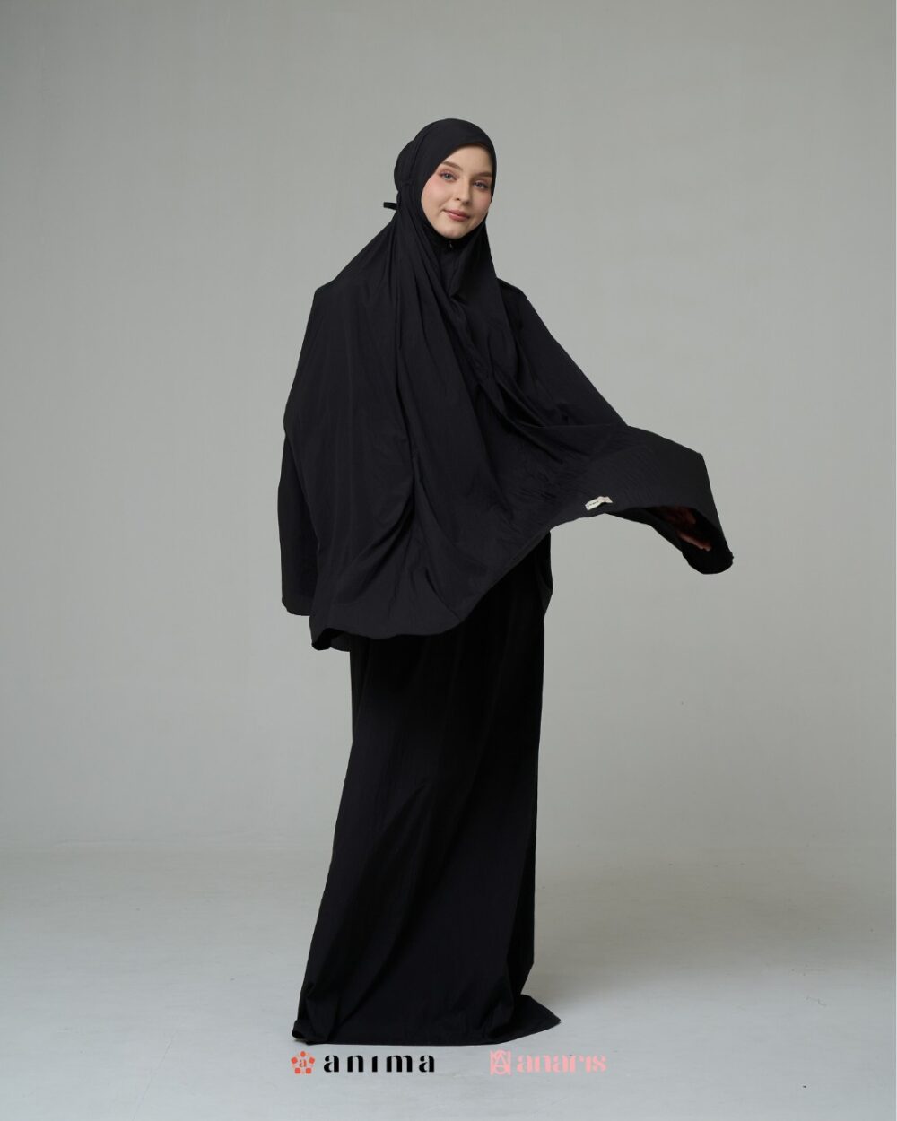 Mukena 2in1 Travela Series 02 Black - Gambar 4