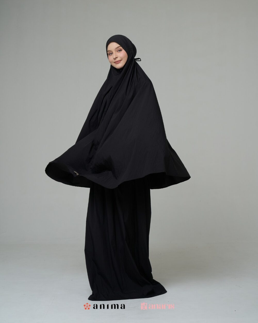 Mukena 2in1 Travela Series 02 Black - Gambar 3
