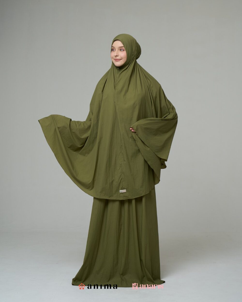 Mukena 2in1 Travela Series 02 Olive - Gambar 3