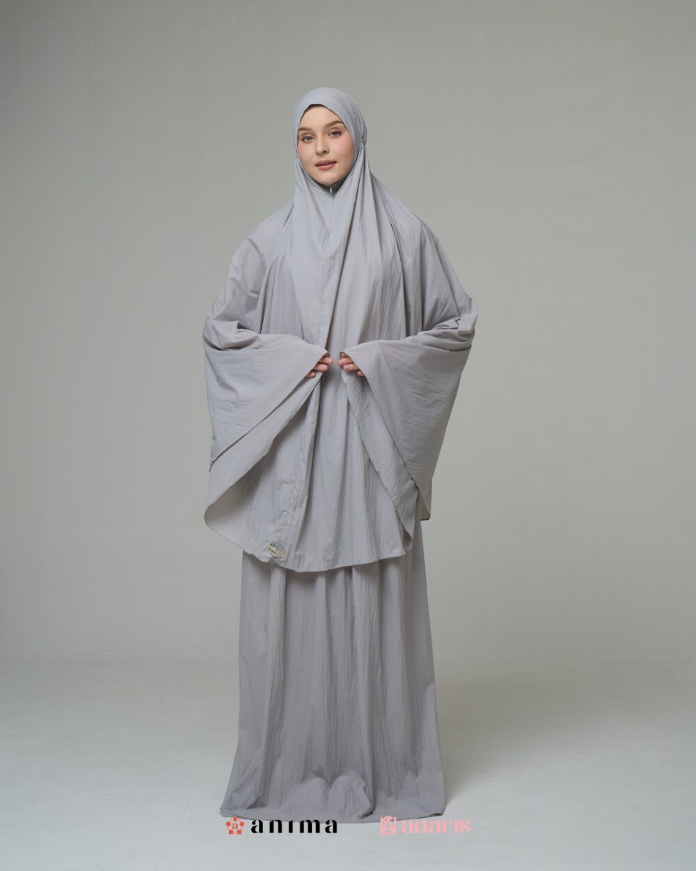 Mukena 2in1 Travela Series 02 Light Grey - Gambar 3