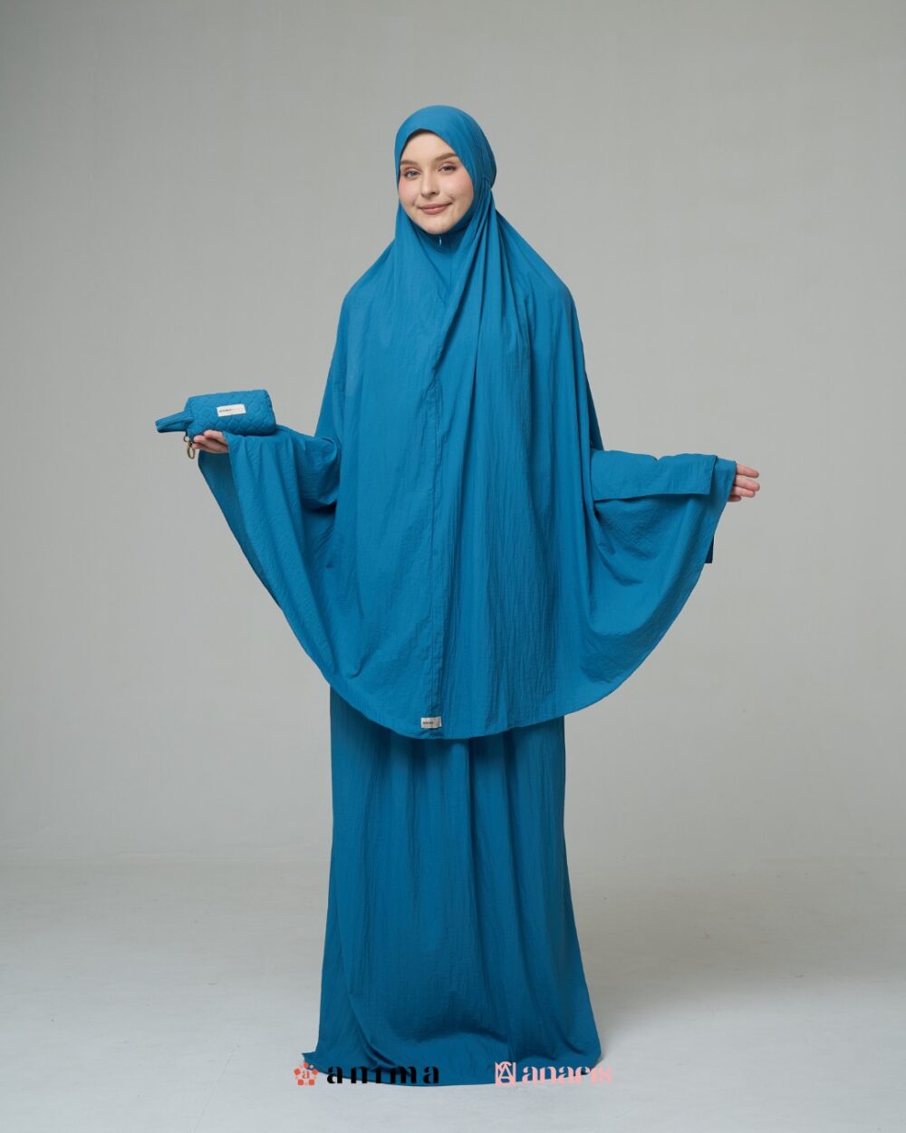 Mukena 2in1 Travela Series 02 Marlin Blue - Gambar 2