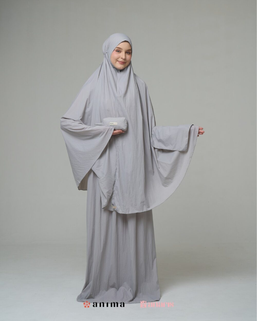 Mukena 2in1 Travela Series 02 Light Grey