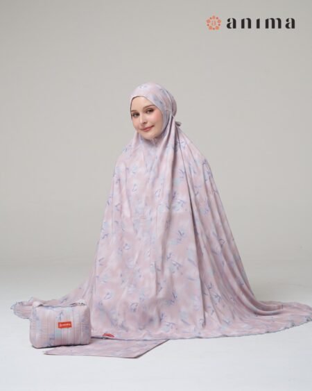 Mukena Daisy Series 04 Bordir Biru Motif Pink Biru