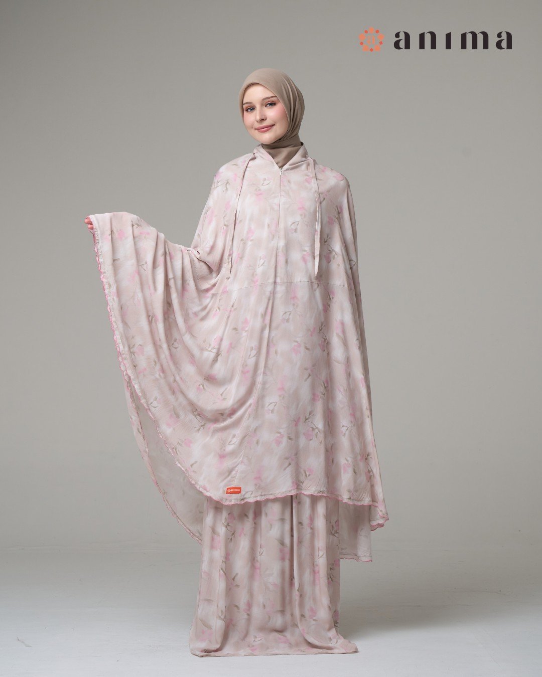Mukena Daisy Series 02 Bordir Pink Motif Mint Pink - Gambar 10