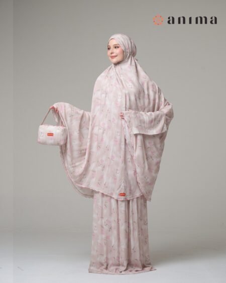 Mukena Daisy Series 02 Bordir Pink Motif Mint Pink