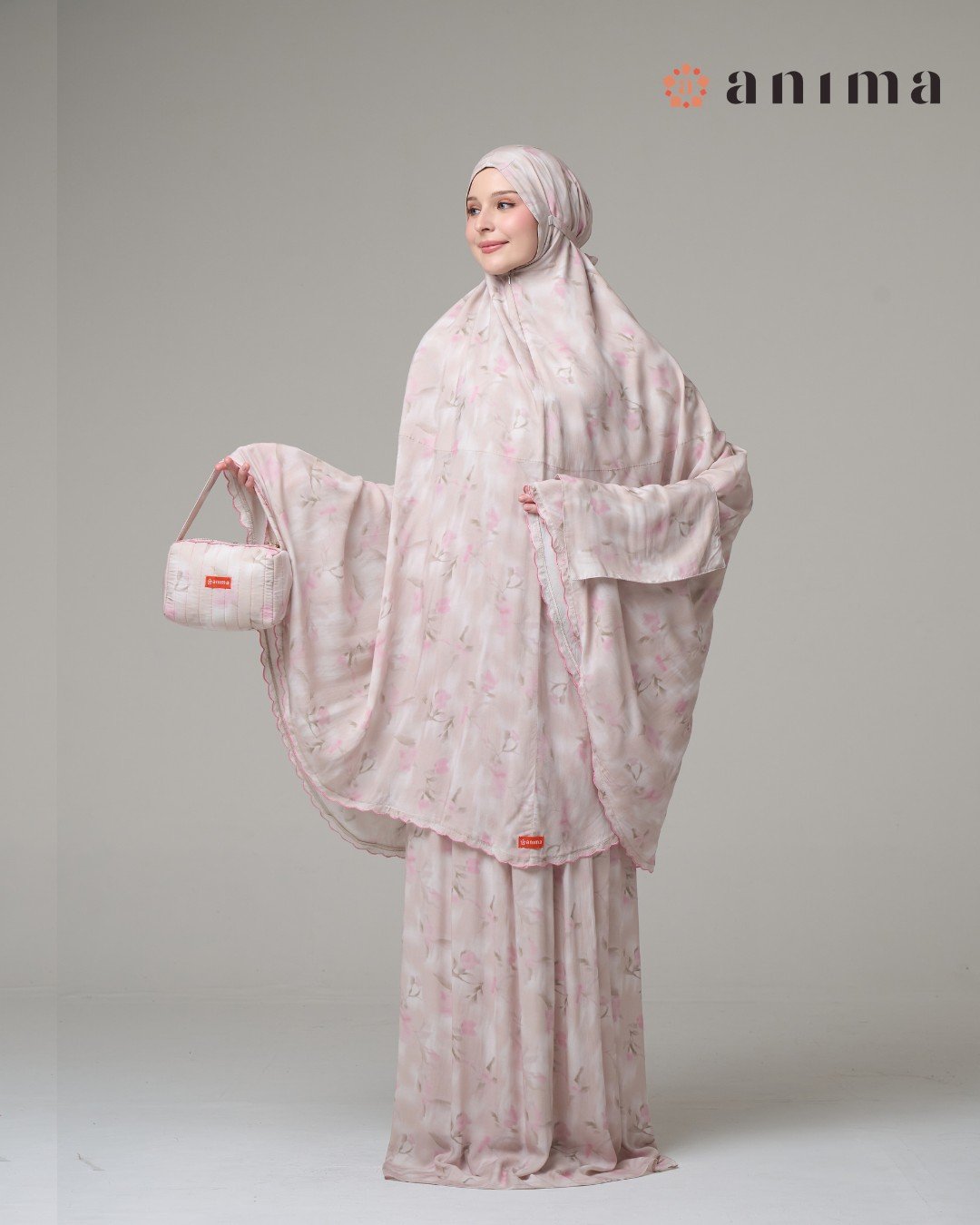Mukena Daisy Series 02 Bordir Pink Motif Mint Pink