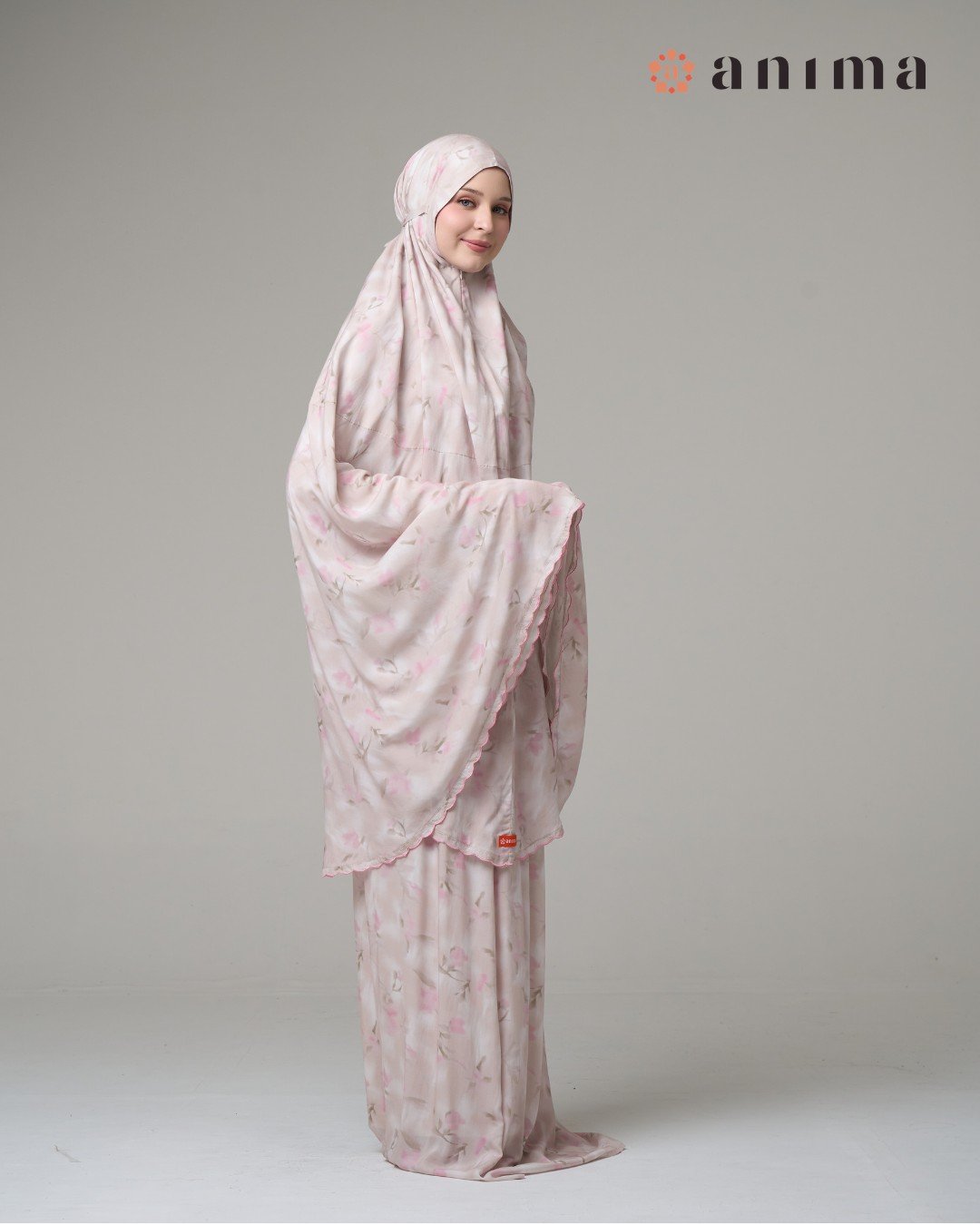 Mukena Daisy Series 02 Bordir Pink Motif Mint Pink - Gambar 8