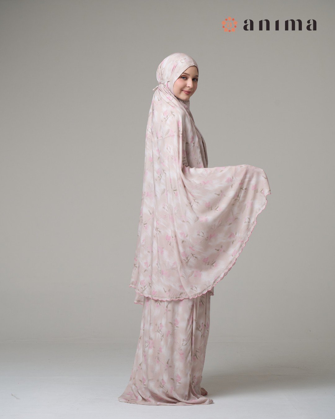 Mukena Daisy Series 02 Bordir Pink Motif Mint Pink - Gambar 7