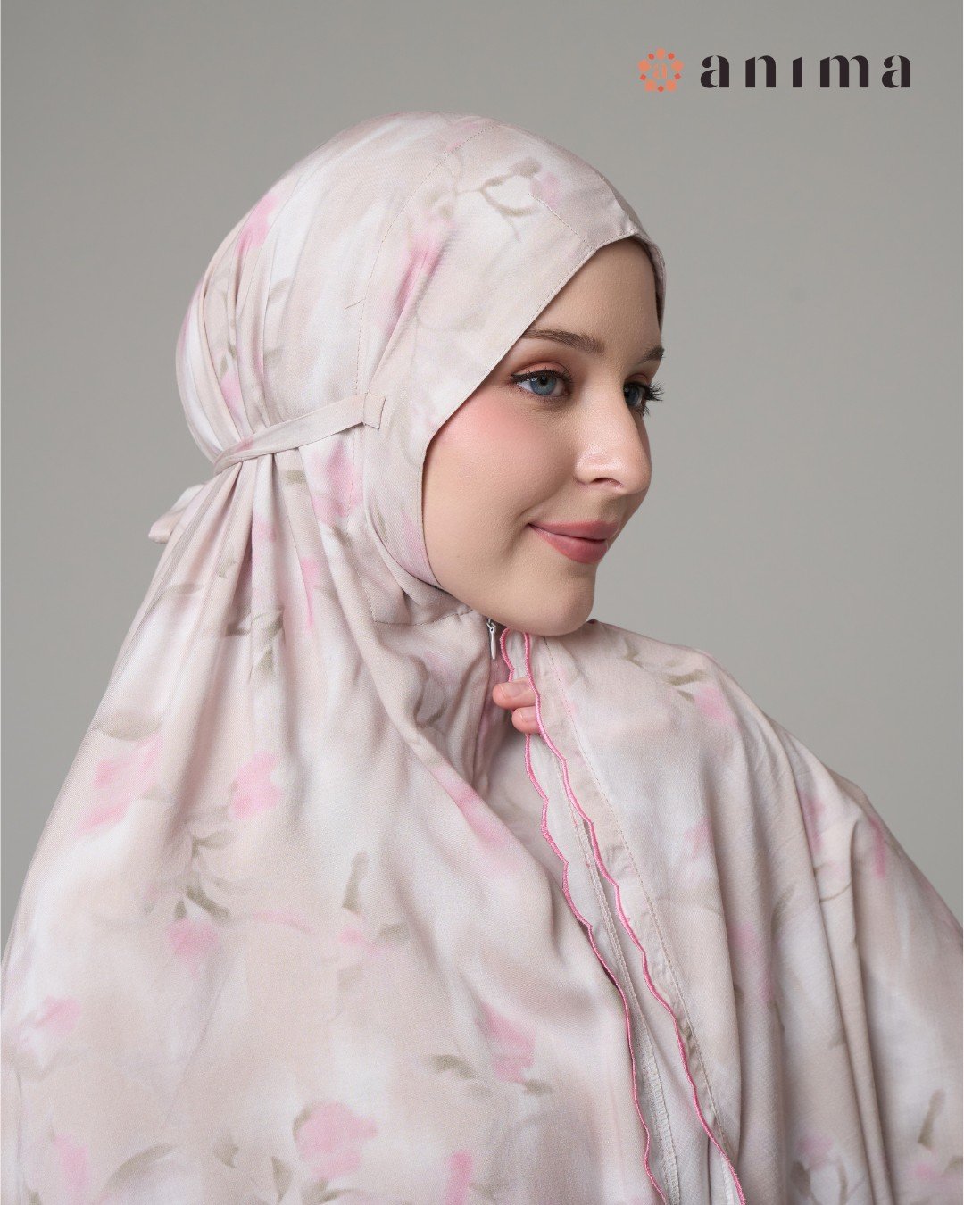 Mukena Daisy Series 02 Bordir Pink Motif Mint Pink - Gambar 6