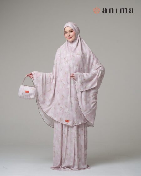 Mukena Daisy Series 05 Bordir Coklat Motif Pink Hijau