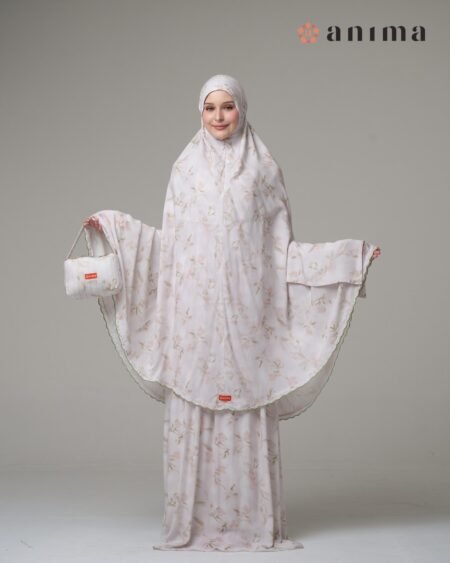Mukena Daisy Series 03 Bordir Hijau Motif Peach Hijau